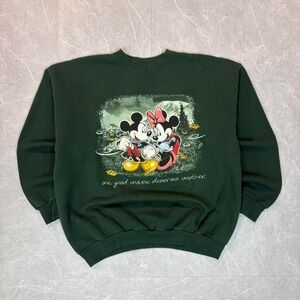 1990's Disney Mickey & Minnie Mouse crewneck sweatshirt in green and black